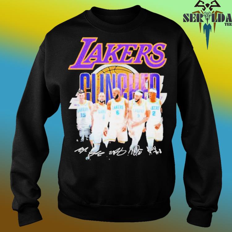 Los angeles Lakers team clinched 2023 NBA playoffs signatures T-shirt,  hoodie, sweater, long sleeve and tank top