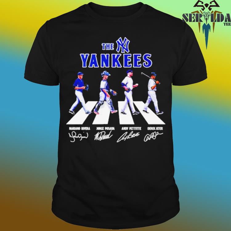 The Yankees Mariano Rivera Jorge Posada Andy Pettitte Derek Jeter signature  Abbey Road shirt, hoodie, sweater, long sleeve and tank top