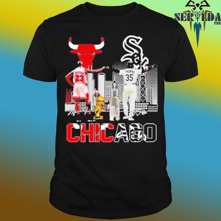 Chicago bulls & chicago white sox jordan and thomas skylines signatures 2023  shirt, hoodie, sweater, long sleeve and tank top