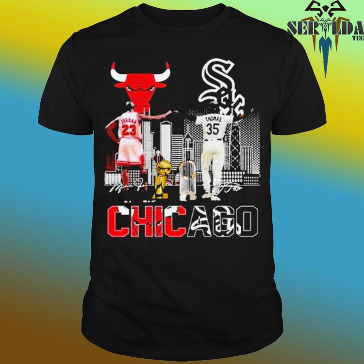Chicago bulls & chicago white sox jordan and thomas skylines signatures 2023  shirt, hoodie, sweater, long sleeve and tank top