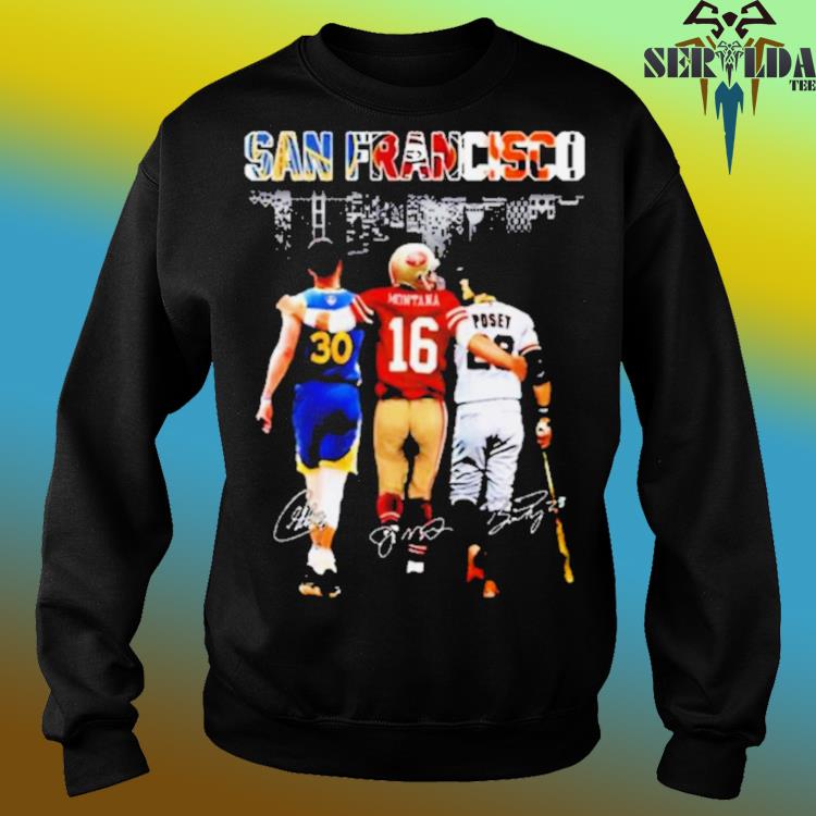 Golden State Warriors San Francisco Giants And San Francisco 49ers Skylines  Signatures Shirt - Bring Your Ideas, Thoughts And Imaginations Into Reality  Today