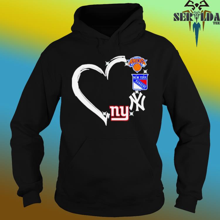 new York Knicks Rangers Yankees logo heart love shirt - Limotees