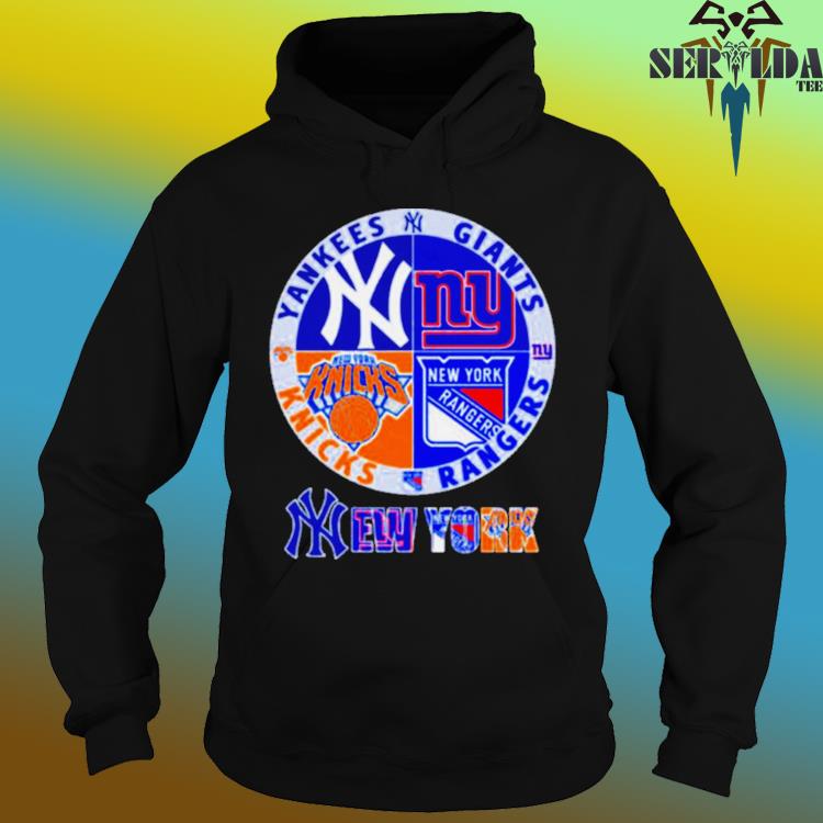 Official New york yankees giants knicks rangers logo T-shirt, hoodie, tank  top, sweater and long sleeve t-shirt