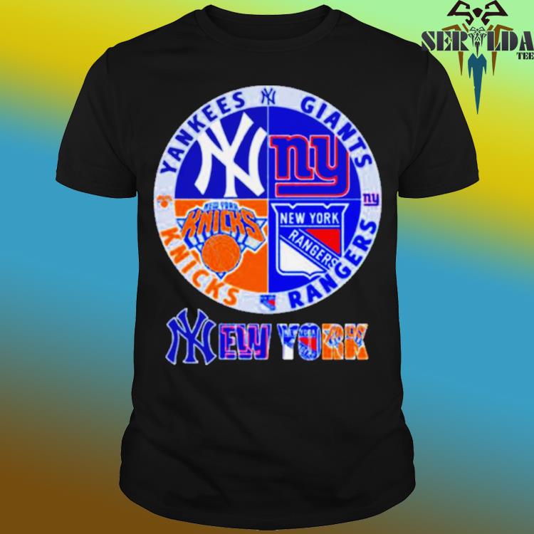 Official New york yankees giants rangers and knicks T-shirt