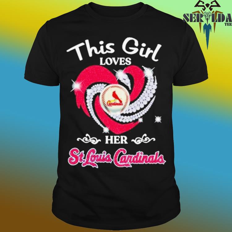 This girl love her st.louis cardinals diamonds heart shirt, hoodie