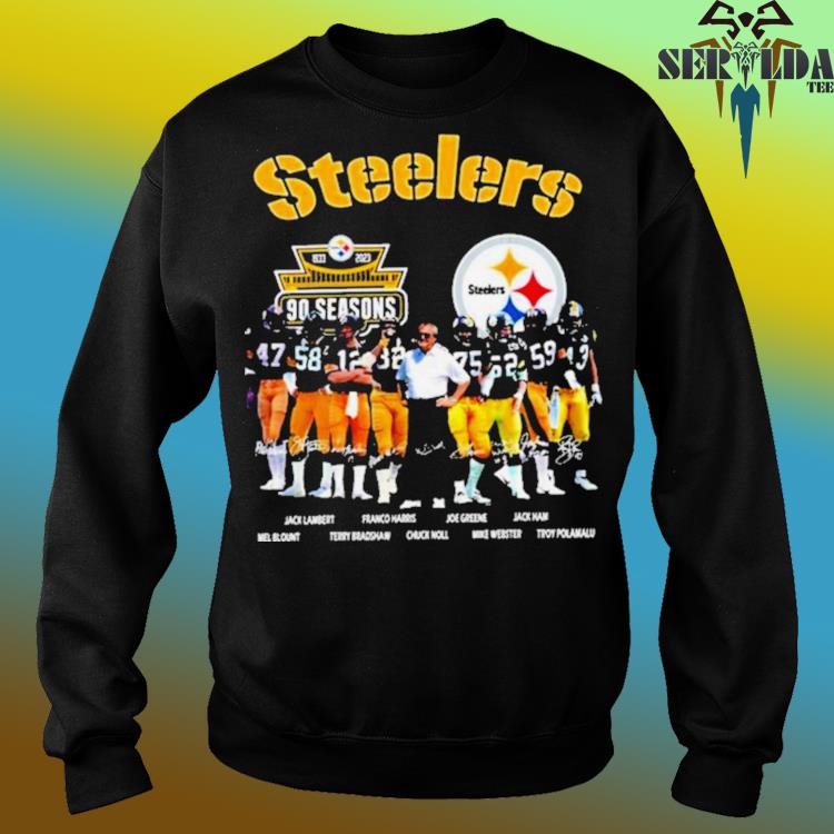 The Pittsburgh Steelers 90th anniversary 1933 2023 thank you for the  memories signatures Pittsburgh Steelers shirt, hoodie, sweater, long sleeve  and tank top