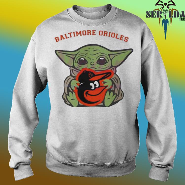 Baby Yoda Hug Logo Baltimore Orioles Sport 2023 Shirt - Peanutstee