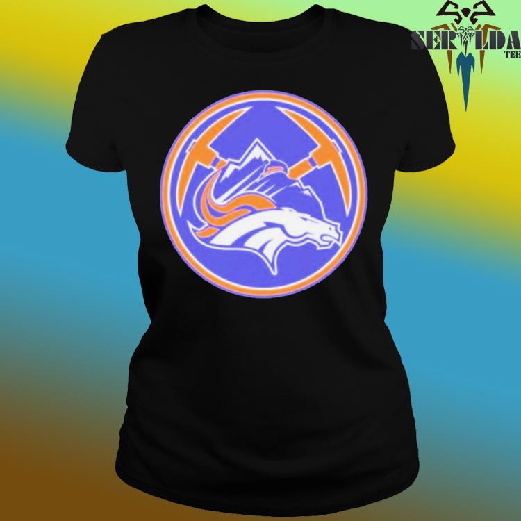 Official denver broncos nuggets mash up logo news 2023 shirt, hoodie, tank  top, sweater and long sleeve t-shirt