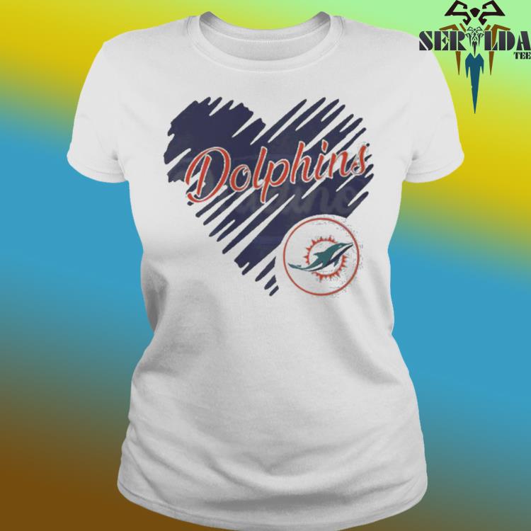 Miami Dolphins Heart Dolman Nfl Official Shirt