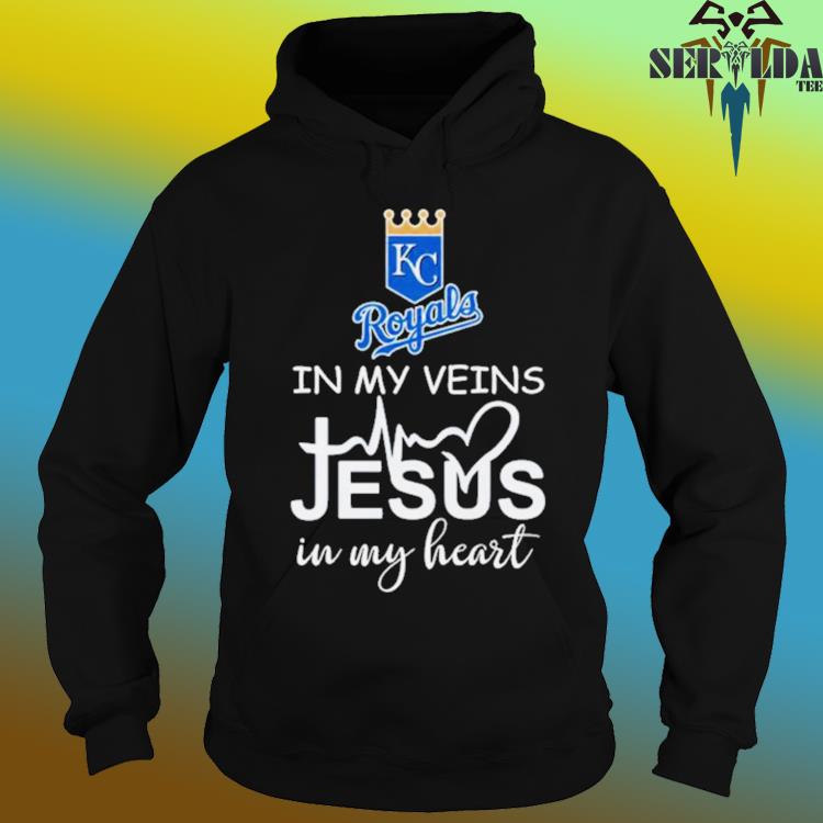 Awesome kansas City Royals Logo 2023 In My Veins Jesus In My Heart shirt,  hoodie, sweater, long sleeve and tank top