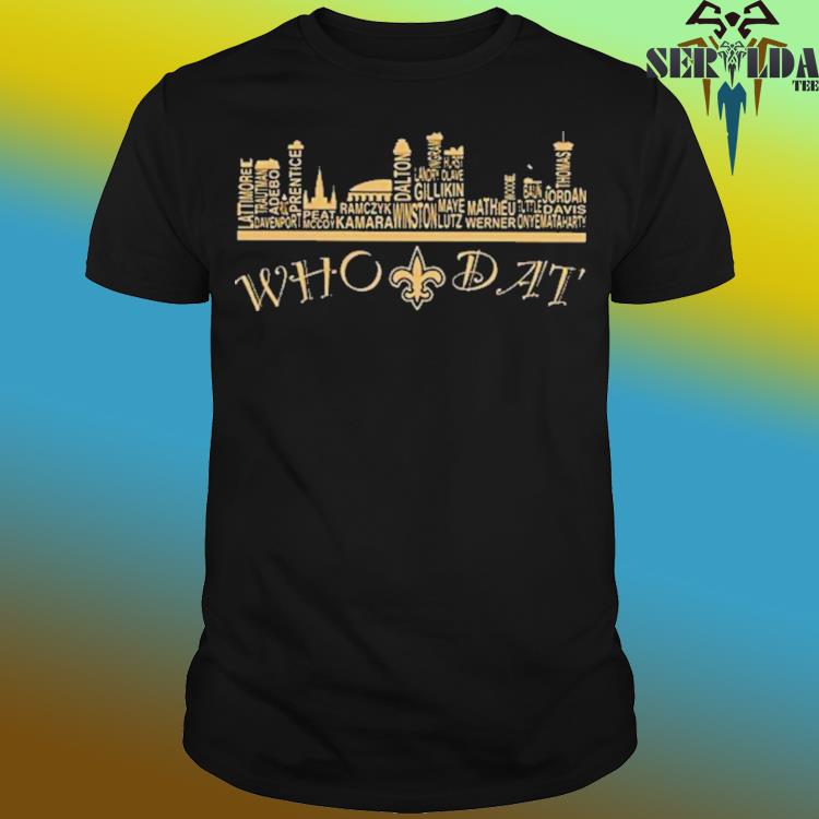 Official new orleans saints football team who dat skylines 2023 shirt,  hoodie, sweater, long sleeve and tank top