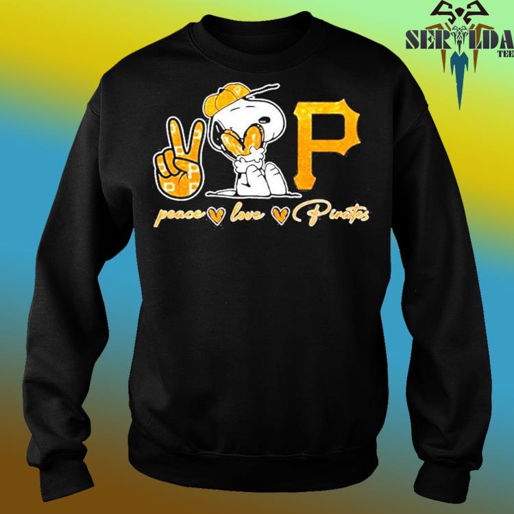 Snoopy Peace Love Pittsburgh Pirates Shirt - Shibtee Clothing