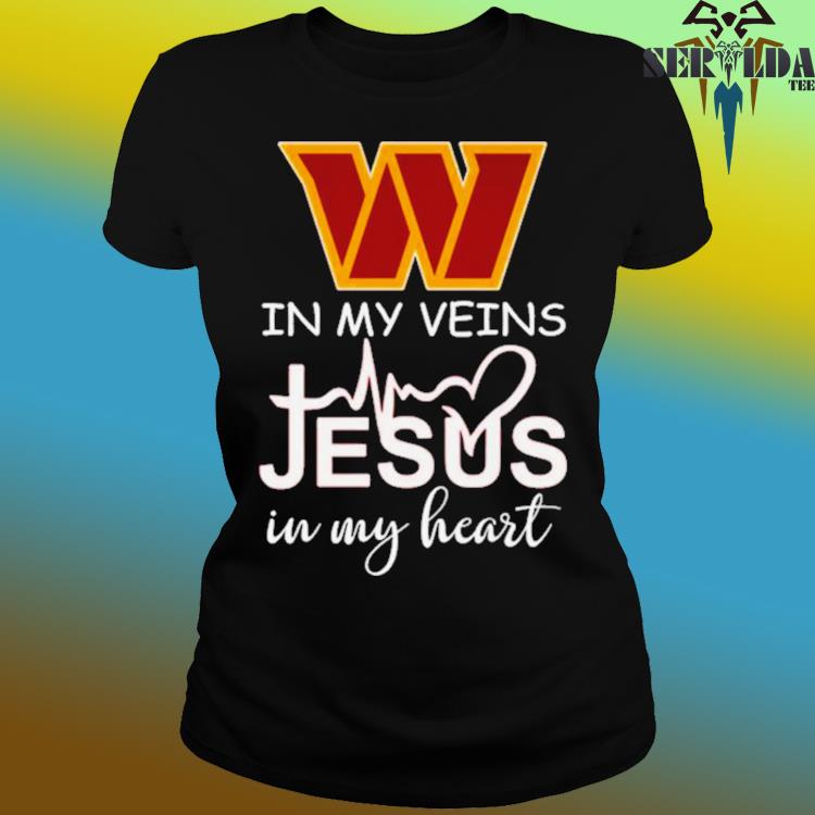 Washington Nationals Logo 2023 In My Veins Jesus In My Heart Shirt