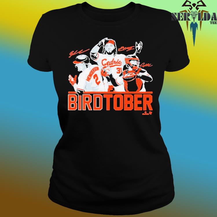 Adley Rutschman, Gunnar Henderson, And Cedric Mullins Birdtober Signatures  T-shirt,Sweater, Hoodie, And Long Sleeved, Ladies, Tank Top