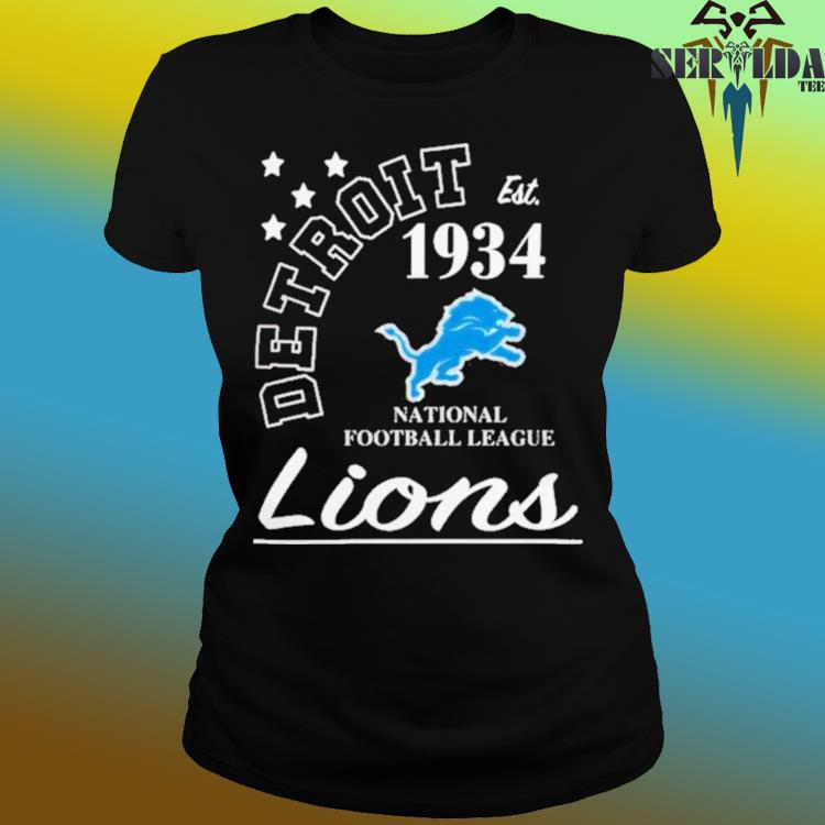 NFL Team Apparel DETROIT LIONS Blue V-Neck T-Shirt Women's