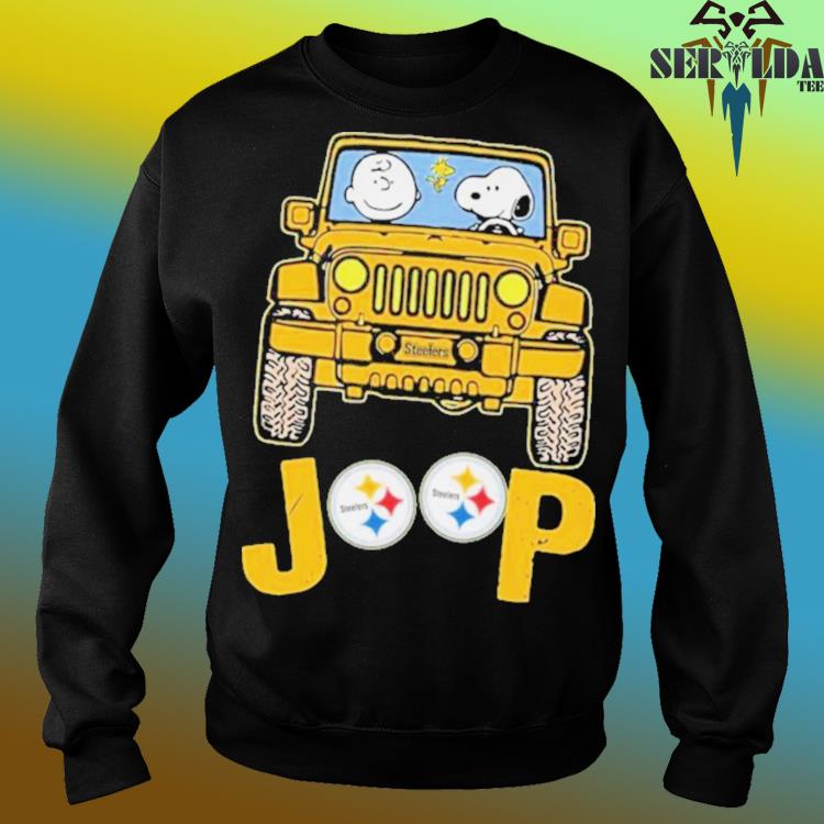 Peanuts Charlie Brown Snoopy And Woodstock Jeep Pittsburgh Steelers Shirt