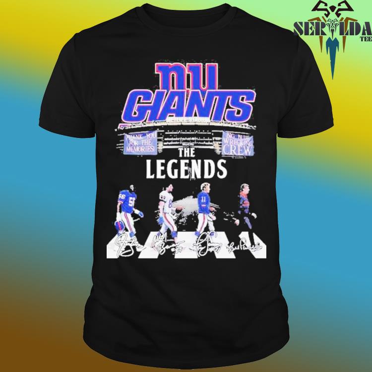 New York Gians the legends big blue wrecking crew thank you for the  memories signatures shirt, hoodie, sweater, long sleeve and tank top