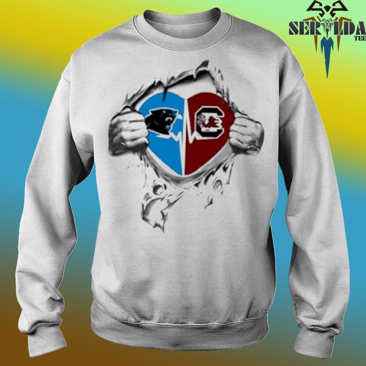 Blood Inside Me Carolina Panthers And South Carolina Gamecocks 2023 shirt,  hoodie, sweater, long sleeve and tank top