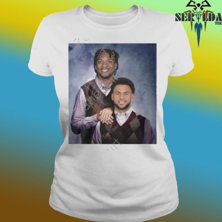 Anthony Richardson, Michael Pittman Jr matching 'Step Brothers' shirts