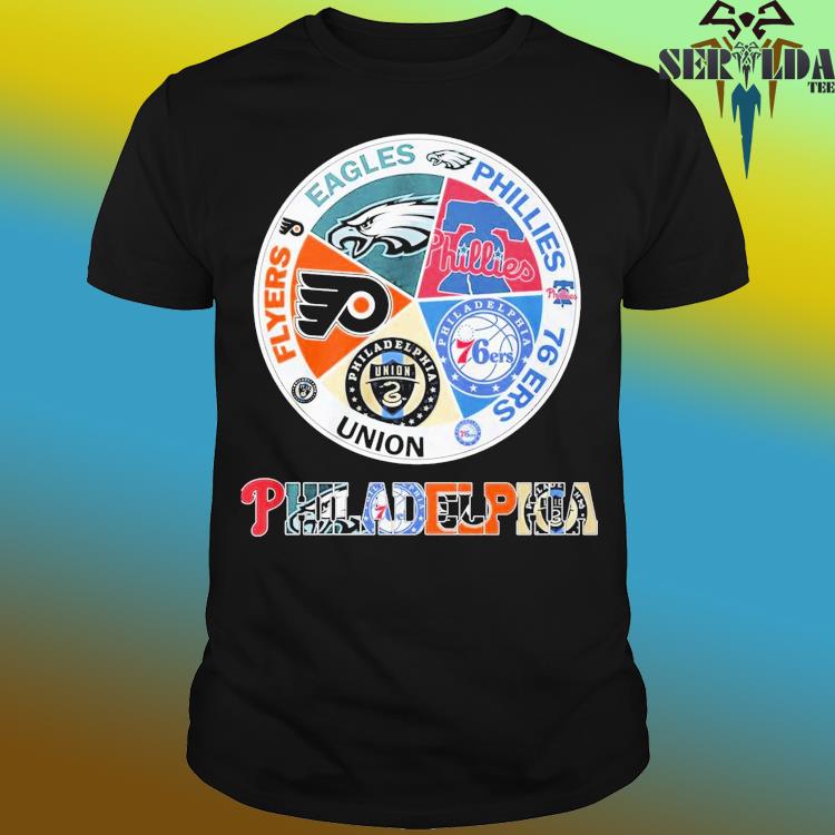 Philadelphia Teams Flyers Eagles Phillies 76 Ers Union T-shirt