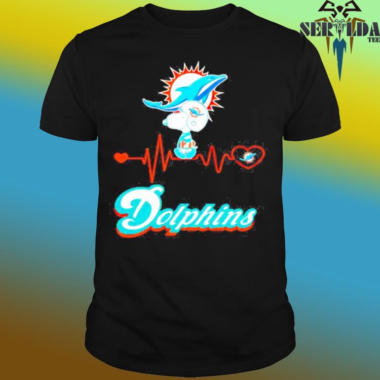 Snoopy Miami Dolphins Logo Heartbeat Shirt - High-Quality Printed Brand